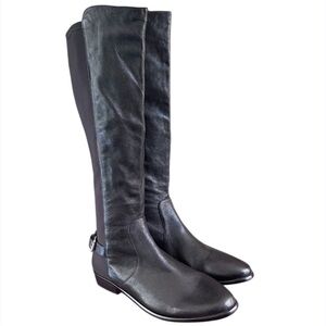 Coach Liza Womens Round Toe Leather Black Knee High Boot